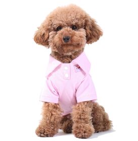 Comfy Cotton Dog's Polo Shirt Pet Clothing Puppy Clothes Pet Apparel (Pink, SM)