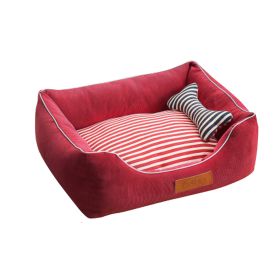 Pet Bolster Bed (Design: Red)